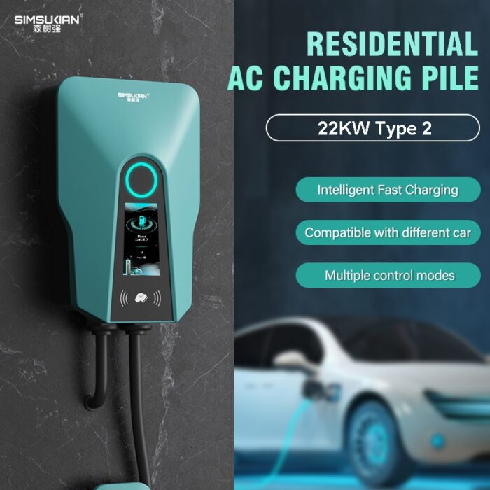 22KW Household AC EV Charger With 4.3 Inch LCD Screen