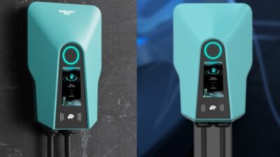 smart ev station with LCD display